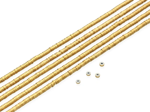 Hematyt plasterek ok.3x1mm złocony 24K [~39cm]
