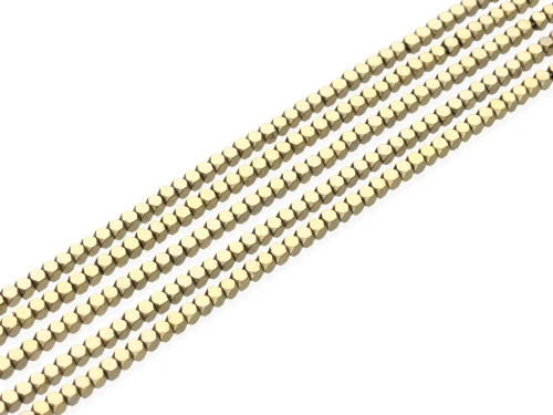 Hematyt romb ok.3x3x3mm kol.pirytowy [~41cm]