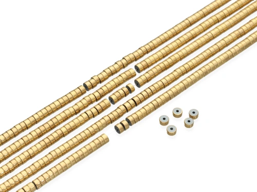 Hematyt plasterek ok.4x2mm złocony 24K [~40cm]