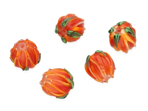 Pomarańczowy tulipan lampwork ok.14,5x13,5mm [1szt.]