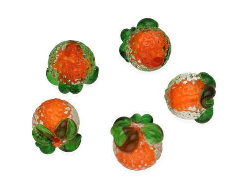 Pomarańcza lampwork "inside" ok.14x14mm [1szt.]