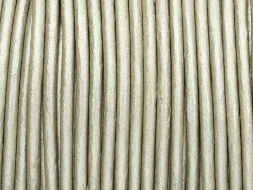 Rzemień naturalny okrągły srebrzysty 2mm [1m]