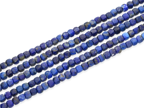 Lapis lazuli kostka fasetowana ok.4mm [~39cm]