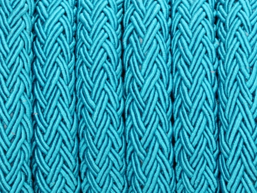 Lina pleciona owalna 10x7mm kolor turkusowy [20cm]