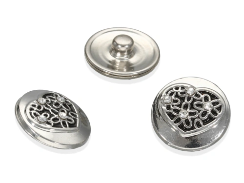 Napa ozdobna "serduszko z kryształkami" 18mm [1szt.]