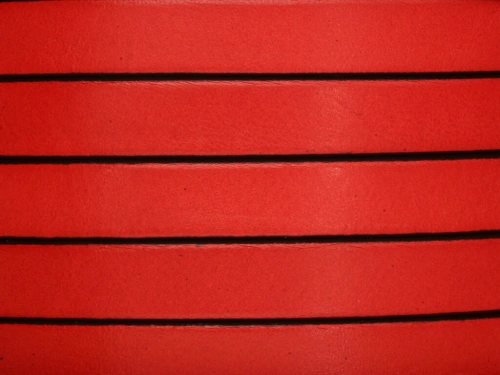 Rzemień naturalny płaski 10x1,8mm czerwony [20cm]