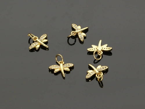 Zawieszka ważka z cyrkoniami 12x10mm [1szt.]