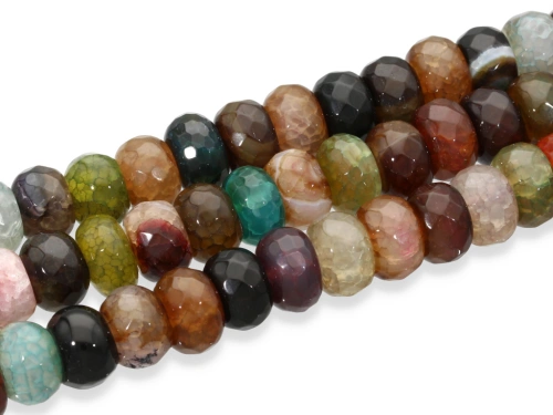 Agat turmalinowy oponka fasetowana ok.12x8mm [~19cm]