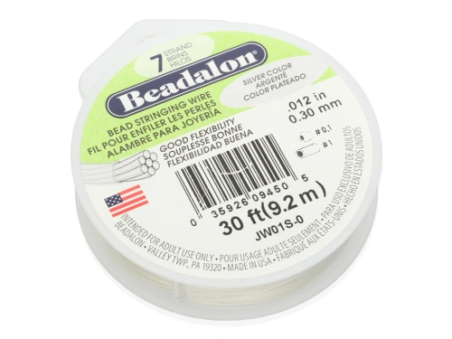 Linka Beadalon 0,30mm kol.srebrny [9,2m]