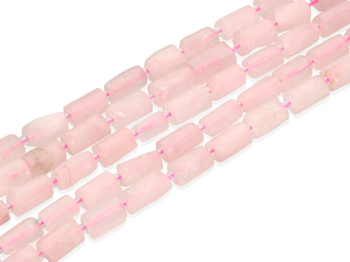 Kwarc różowy walec ciosany ok.6x10mm [~18cm]