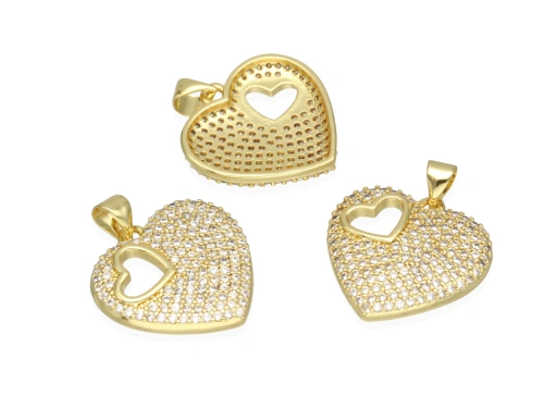 Zawieszka serce z cyrkoniami 20,5x21mm [1szt.]