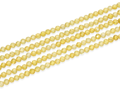 Cyrkonia kulka fasetowana ok.4mm kol.żółty [~37cm]