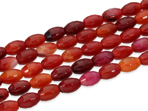 Agat oliwka fasetowana ok.8x12mm [~19cm]