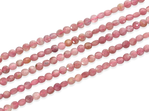 Turmalin różowy moneta fasetowana ok.4x2,5mm [~19cm]