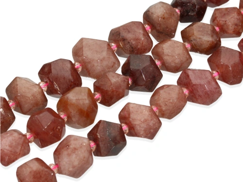 Kwarc truskawkowy bryłka ciosana ok.15x20mm [~19cm]