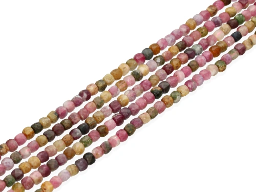 Turmalin mix kostka fasetowana ok.4,5mm [~39cm]