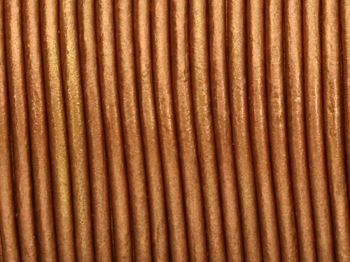 Rzemień naturalny okrągły miedziany 2mm [1m]