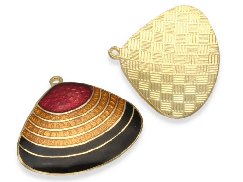 Zawieszka cloisonne "muszla" 33 x 28 mm [1szt.]