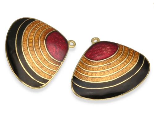Zawieszka cloisonne "muszla" 33 x 28 mm [1szt.]