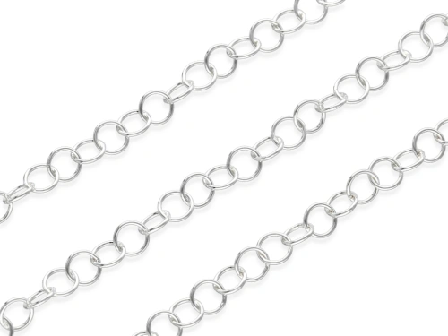 Łańcuszek "rolo obrączkowy" 3,8 x 0,5 mm AG-925 [1cm]