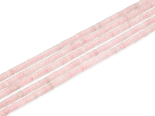 Kwarc różowy plasterek ok.4,3x2,6mm [~39cm]