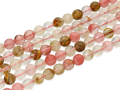 Kwarc arbuzowy kulka fasetowana ok.8mm [~39cm]
