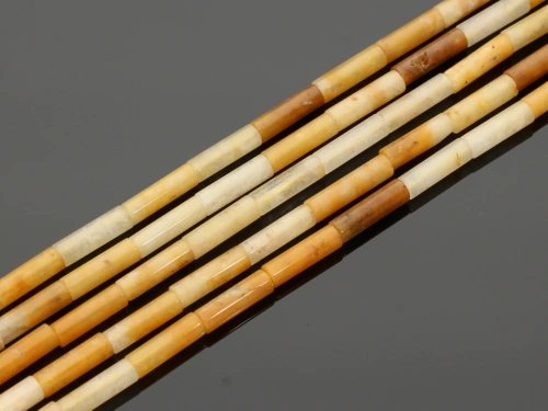 Jadeit żółty rurka ok.4,3x13,5mm [~38cm]