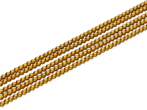 Hematyt kulka ok.3,4mm złoty ant. [~40cm]