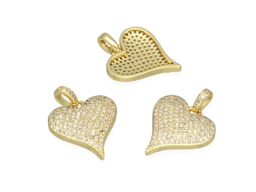 Zawieszka serce z cyrkoniami 18x16,5mm [1szt.]