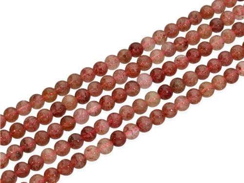 Kwarc truskawkowy kulka ok.5,9mm [~39cm]