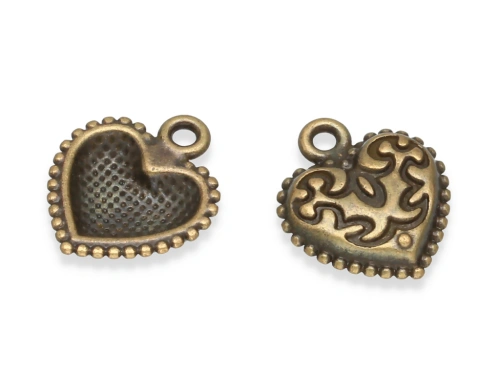 Zawieszka "serce" 19 x 16 mm [4szt.]