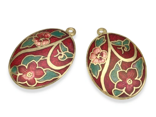 Zawieszka cloisonne "medalion" 29 x 20 mm [1szt.]