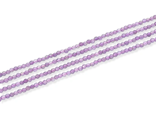 Ametyst kulka fasetowana ok.2,6mm [~39cm]