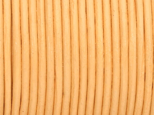 Rzemień naturalny okrągły brzoskwiniowy 2mm [1m]