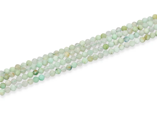 Opal zielony kulka fasetowana ok.2,7mm [~19cm]