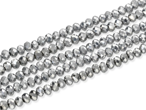 Szkło kryształowe "oponka fasetowana" ~ 4,5 x 6mm [~18cm] 