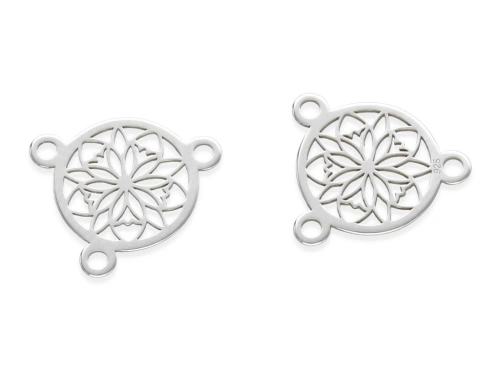 Łącznik "rozeta ażurowa" 12,5 x 11,6 mm AG-925 [1szt.]
