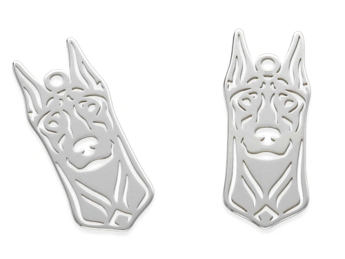 Zawieszka "doberman" 22 x 9 mm AG-925 [1szt.]