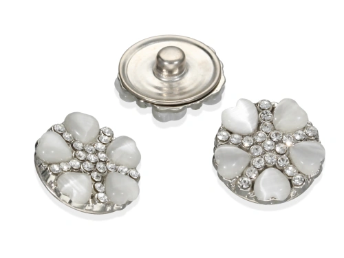 Napa ozdobna z kocim okiem i kryształkami 19mm [1szt.]