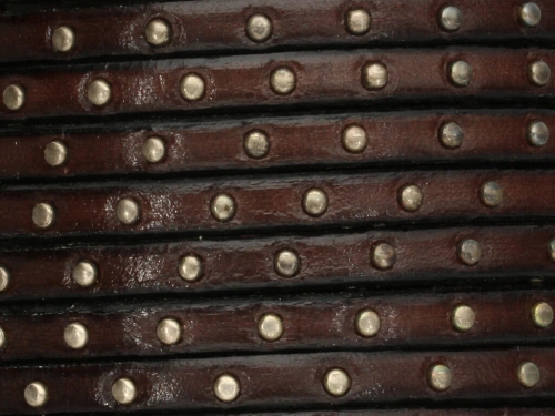 Rzemień naturalny płaski 5x1,6mm gorzka czekolada [20cm]