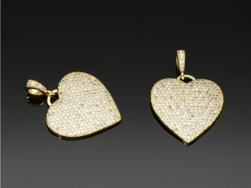 Zawieszka serce z cyrkoniami 23x22mm [1szt.]