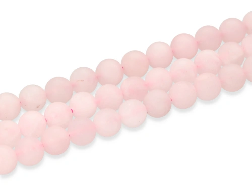 Kwarc różowy matowy kulka ok.8,5mm [~38cm]