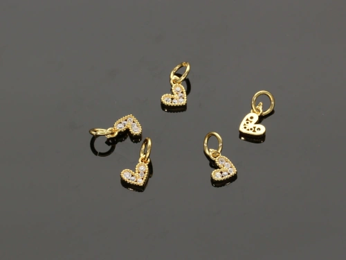 Zawieszka serduszko z cyrkoniami 6x7mm [1szt.]