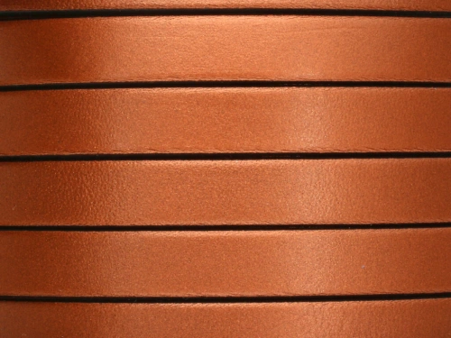 Rzemień naturalny płaski 10x1,8mm miedziany [20cm]