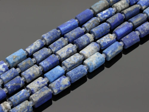 Lapis lazuli mat walec ciosany ok.7x12mm [~38cm]