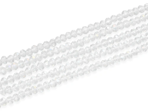 Szkło kryształowe "oponka fasetowana" 3 x 4 mm [~20cm] 