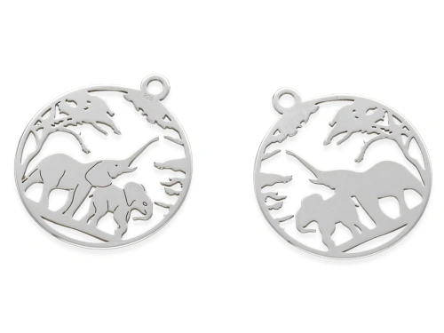 Zawieszka "słonie" 18,5 x 16 mm AG-925 [1szt.]