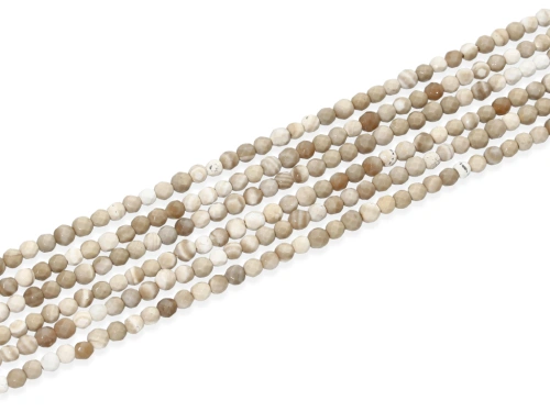 Krzemień pasiasty "kulka fasetowana" 3,5 mm [~18cm]