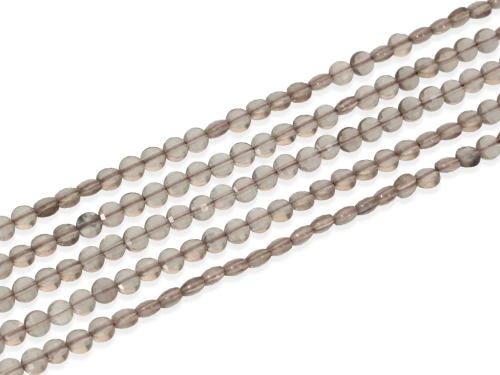 Kwarc dymny moneta fasetowana ok.4x2,5mm [~39cm]