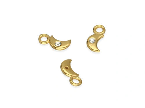 Zawieszka "księżyc z kryształkiem Swarovskiego" 8 x 4 mm AG-925 [1szt.]